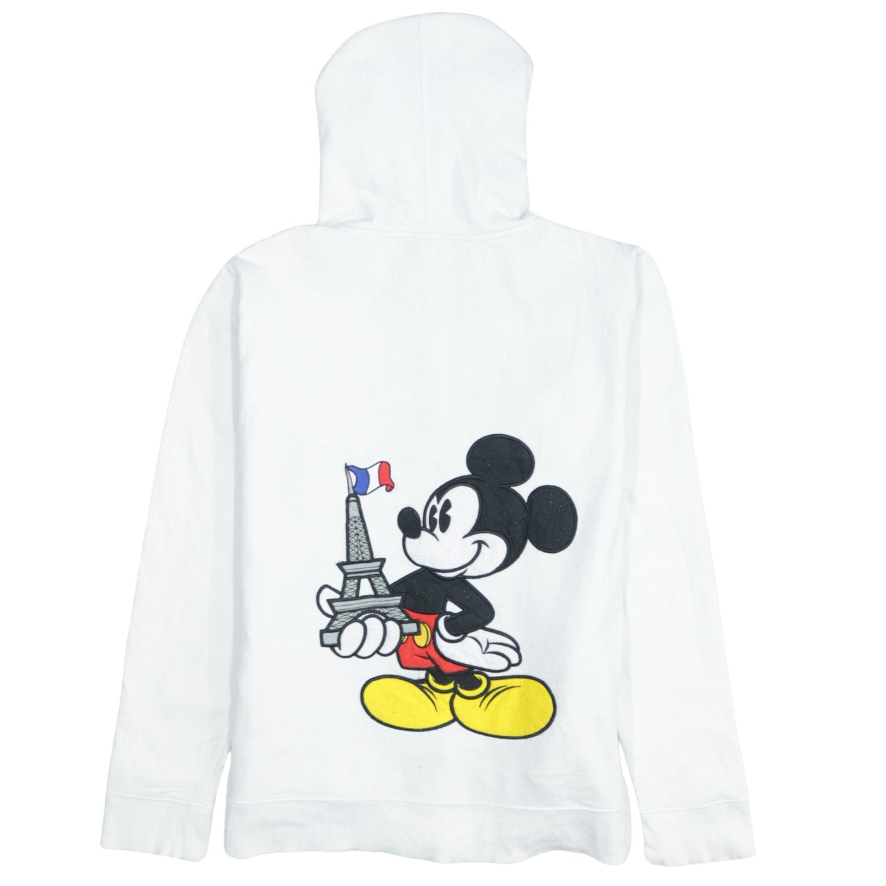 Disneyland Paris White XL Women's Full Zip Hoodie with Mickey Design