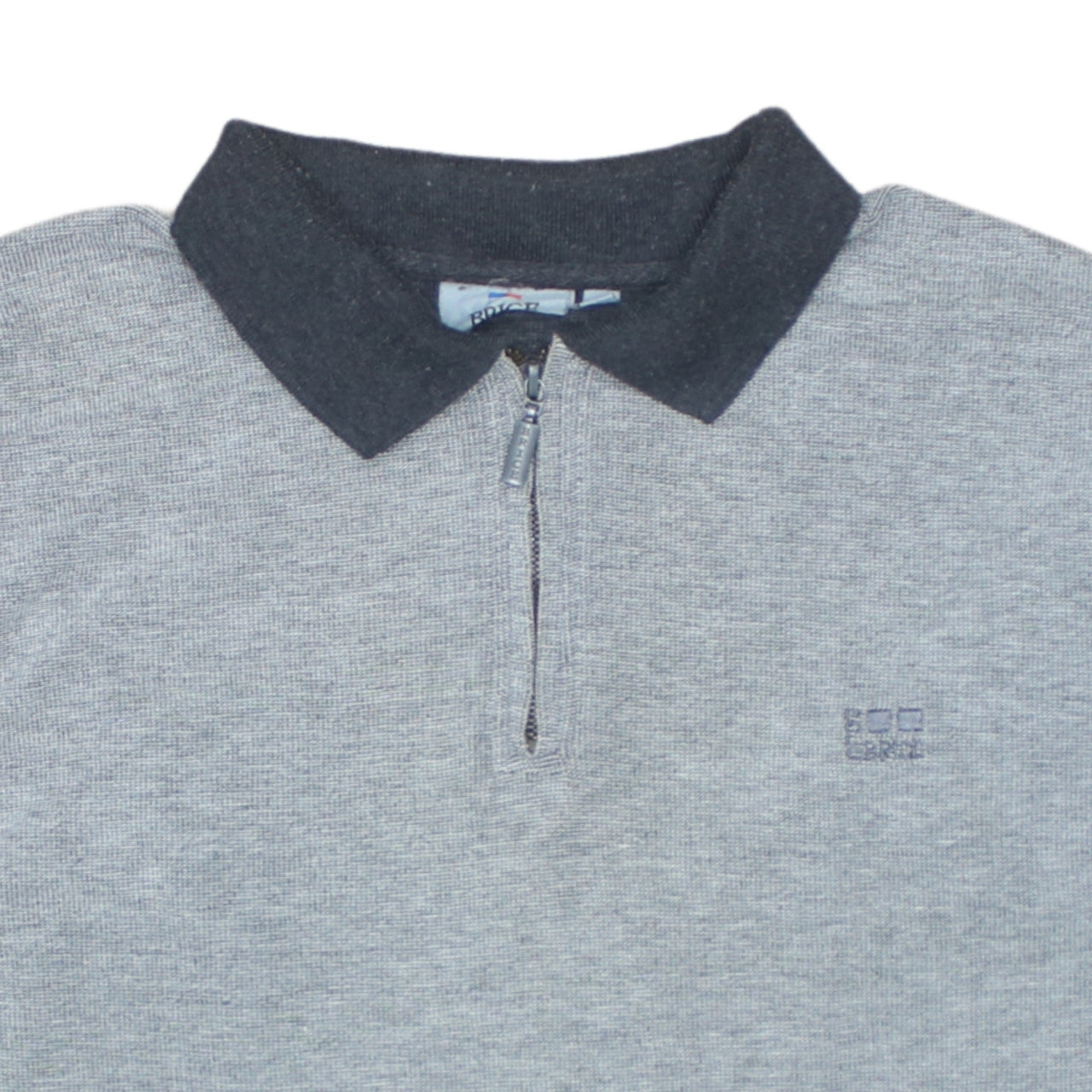 Brice Men's Grey Collared 1/2 Zip Knit Sweatshirt Size L