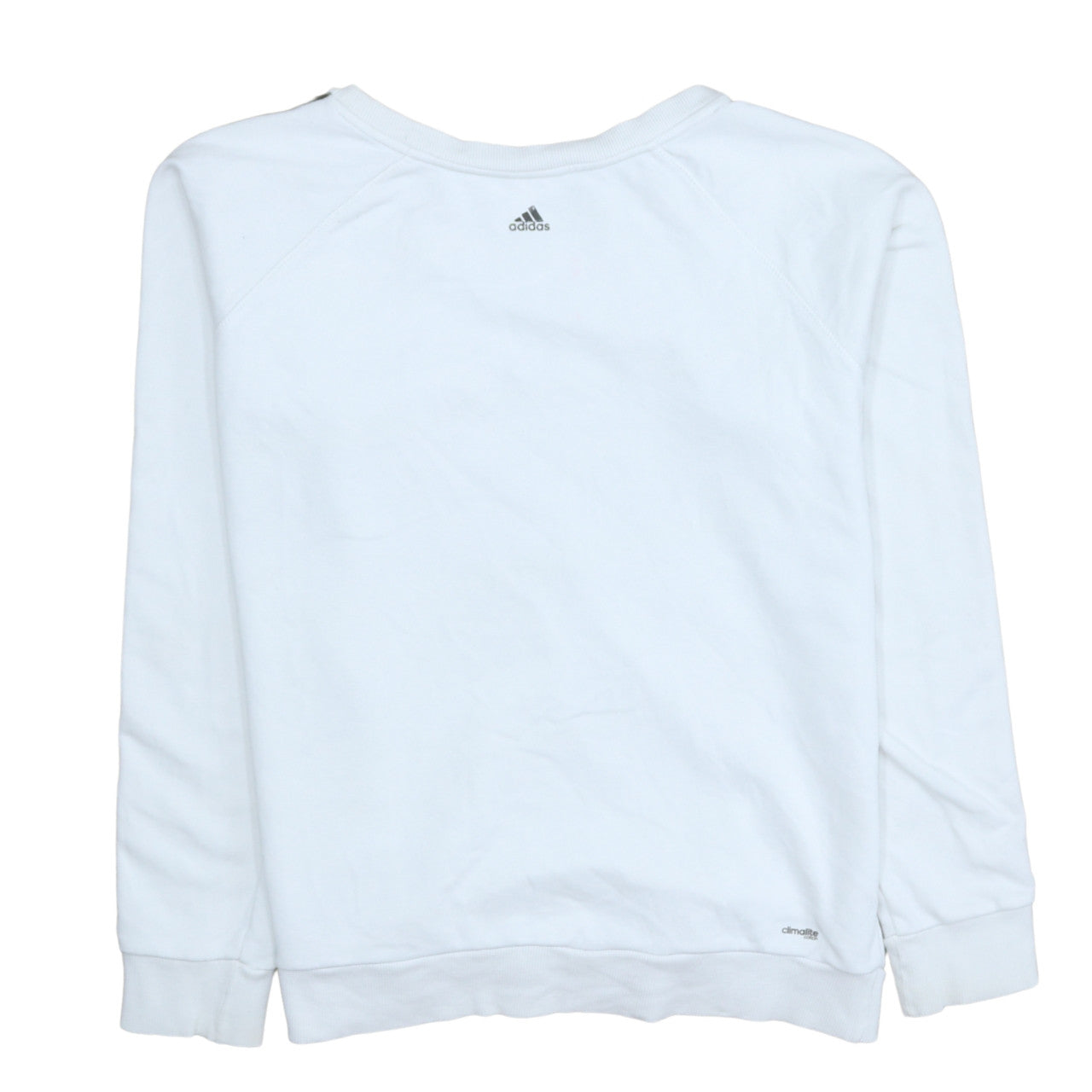 Adidas Womens White XL Pullover Sweatshirt with Logo Sleeves