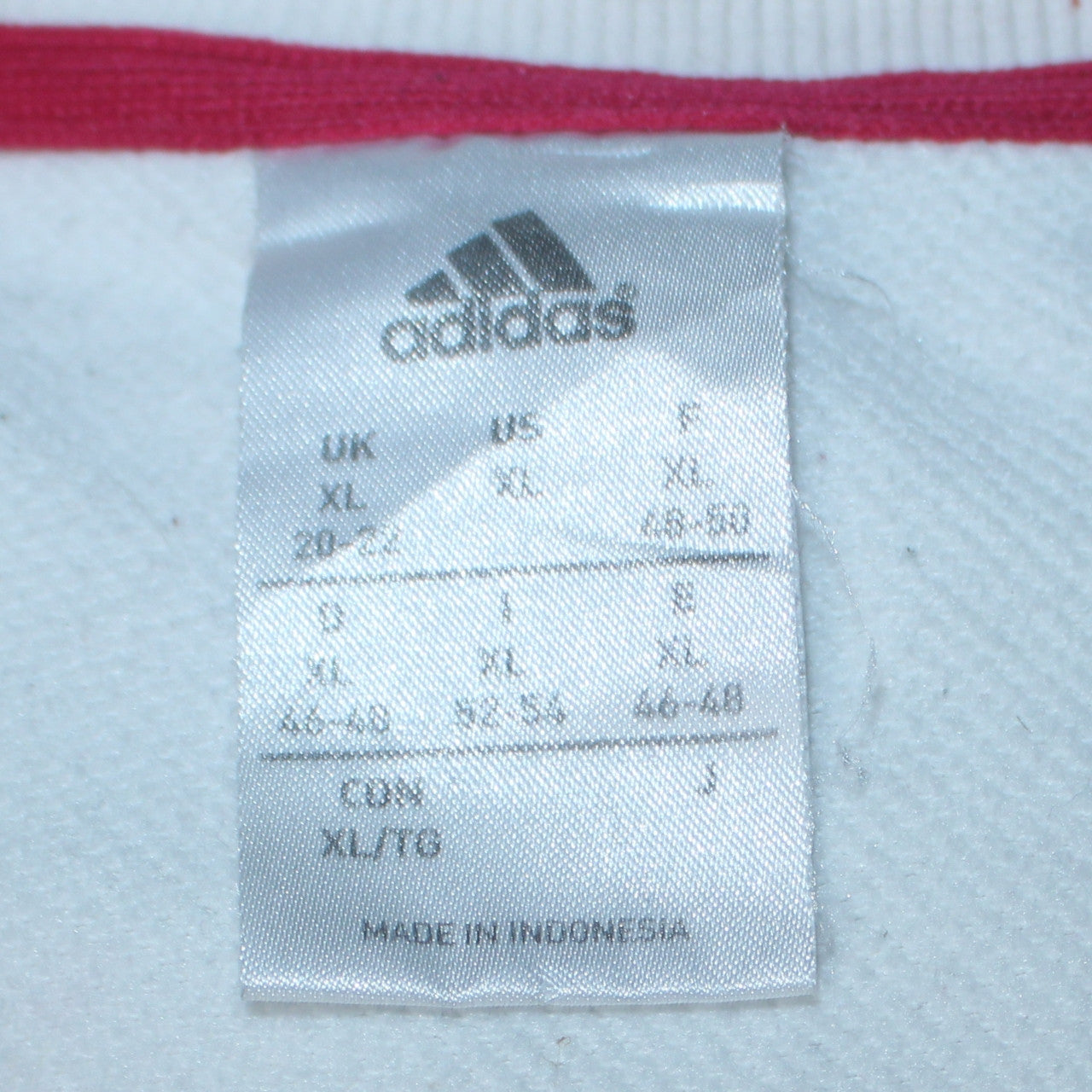 Adidas Womens White XL Pullover Sweatshirt with Logo Sleeves