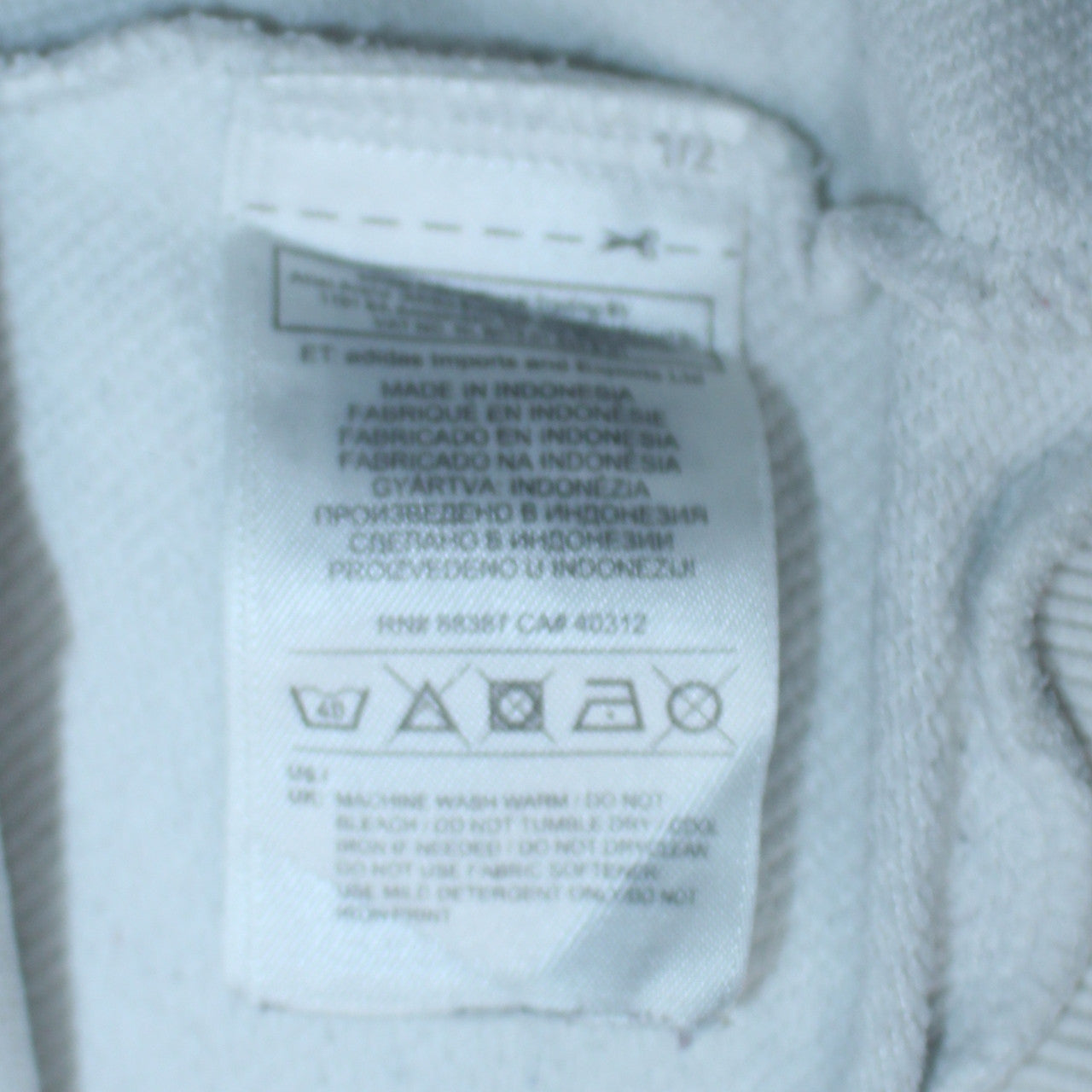Adidas Womens White XL Pullover Sweatshirt with Logo Sleeves
