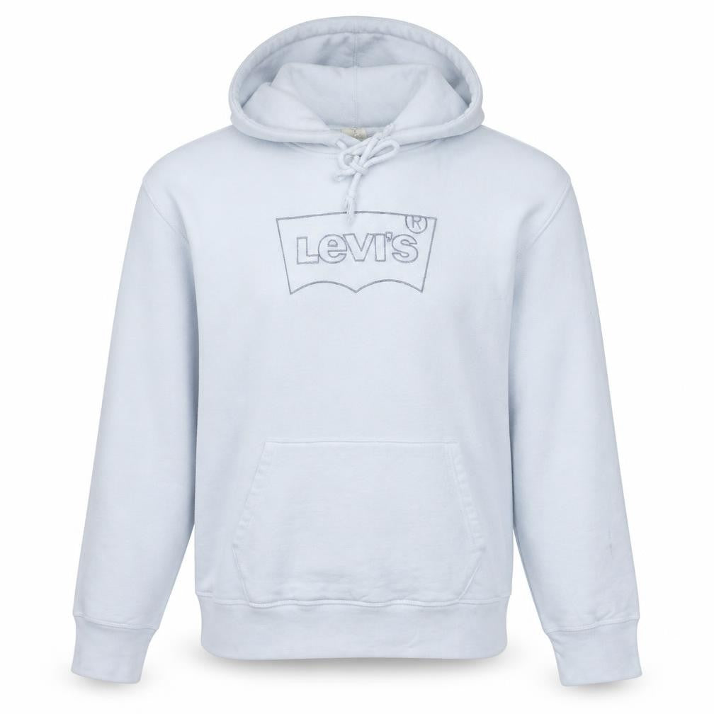 Levi's Men's White Pullover Hoodie Size S Logo Fleece Sweatshirt