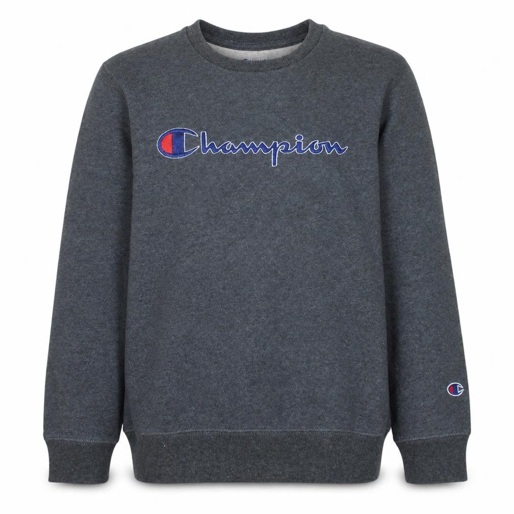 Champion Men’s Grey Embroidered Logo Pullover Sweatshirt M