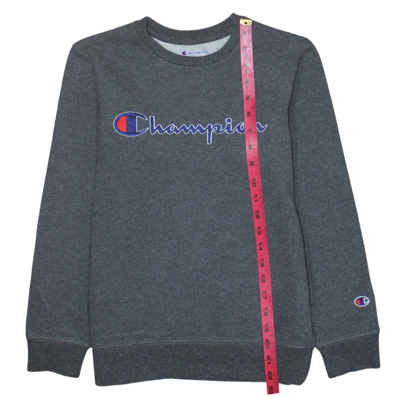 Champion Men’s Grey Embroidered Logo Pullover Sweatshirt M
