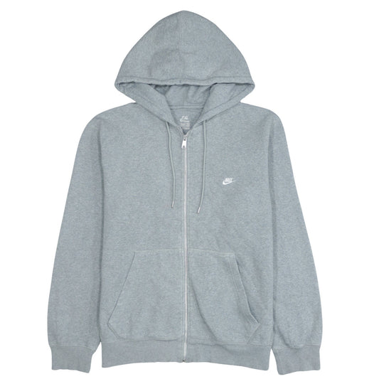 Nike Mens Grey Full Zip Hoodie L Sportswear Cotton Blend