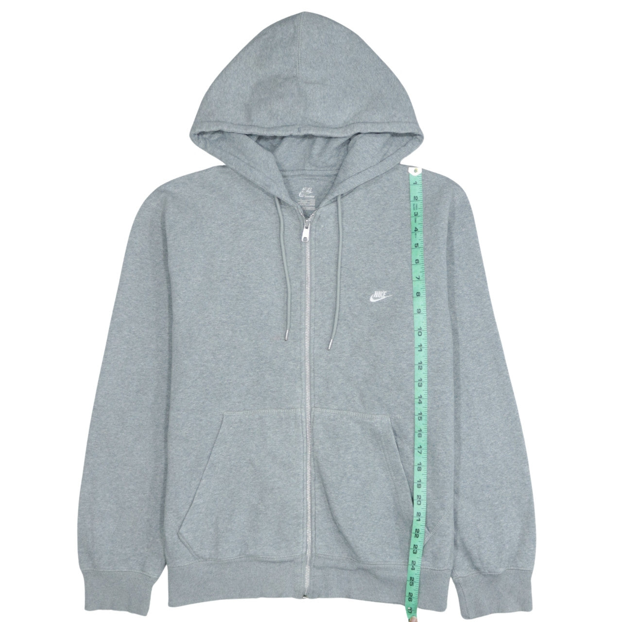 Nike Mens Grey Full Zip Hoodie L Sportswear Cotton Blend