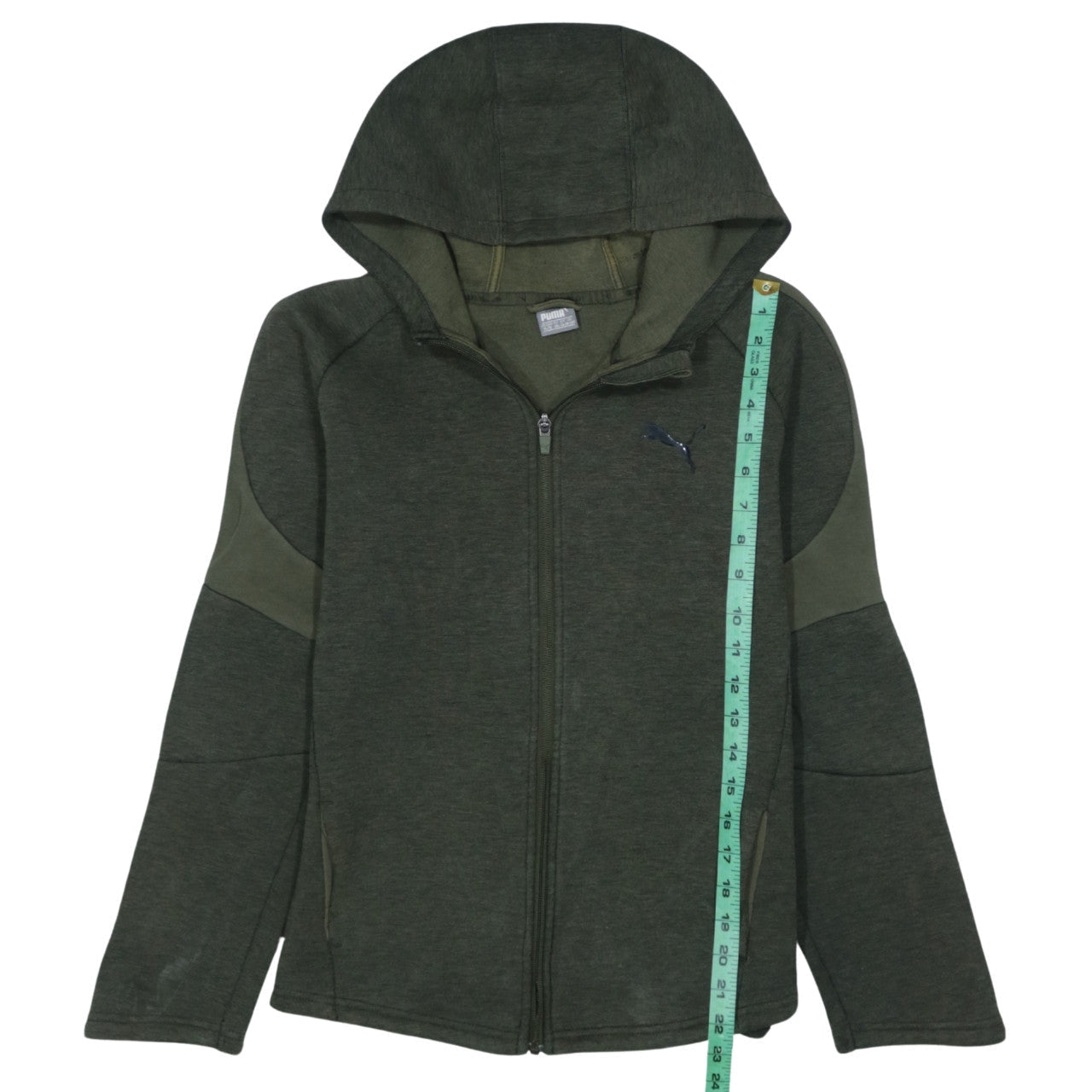 Puma Boys Green Full Zip Hoodie 14 Years Hooded Sweatshirt