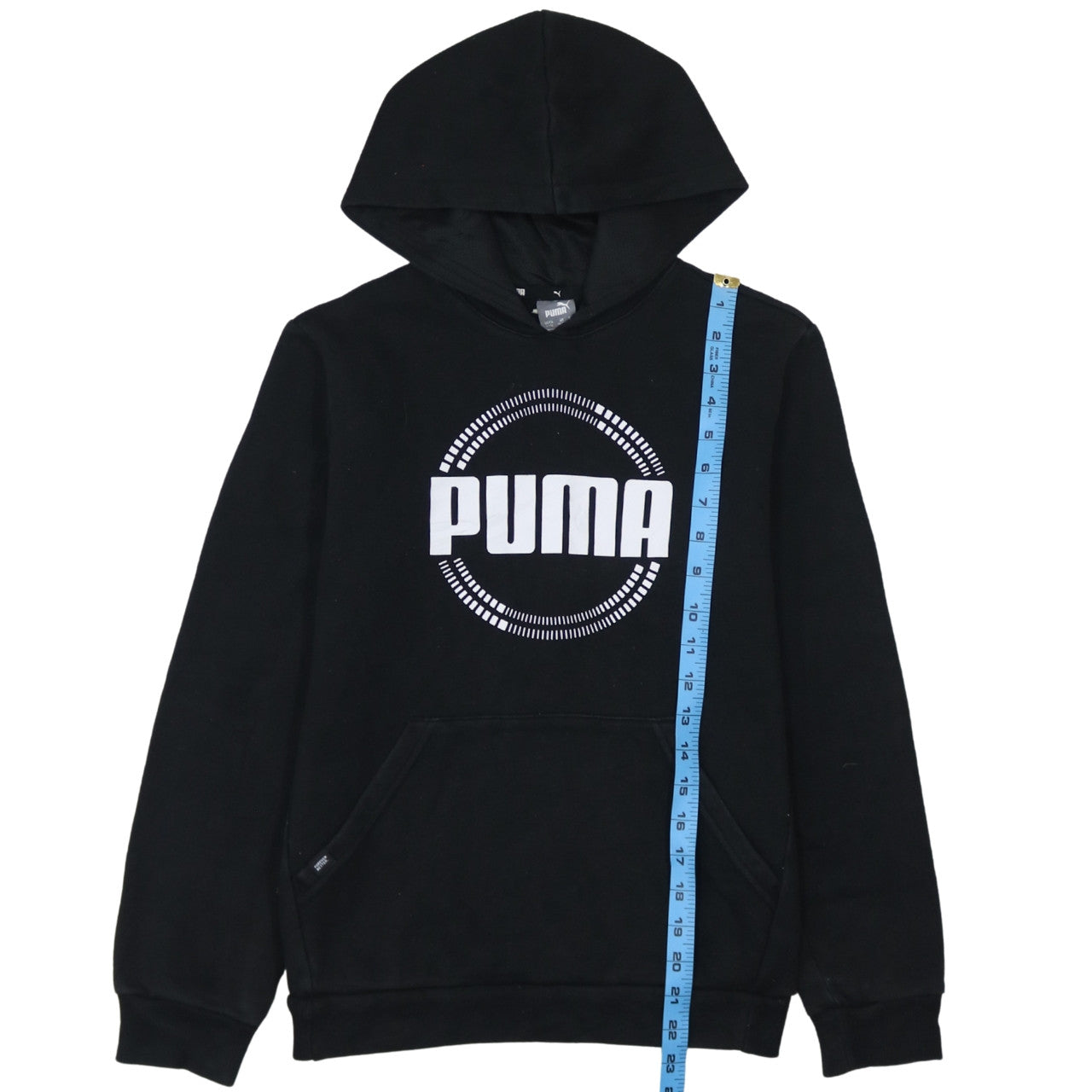 Puma Boys Black Pullover Hoodie 13-14 Years Fleece Hooded Sweatshirt