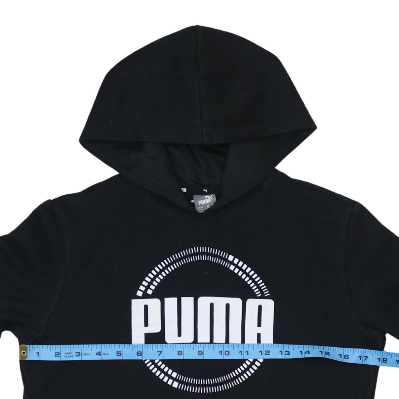 Puma Boys Black Pullover Hoodie 13-14 Years Fleece Hooded Sweatshirt