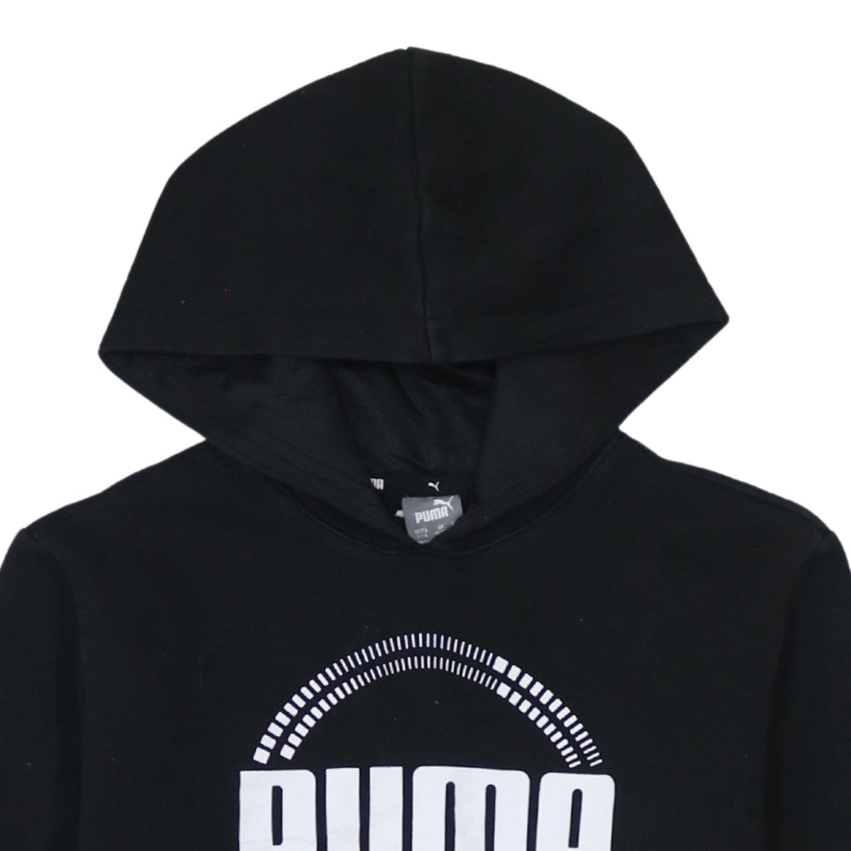 Puma Boys Black Pullover Hoodie 13-14 Years Fleece Hooded Sweatshirt