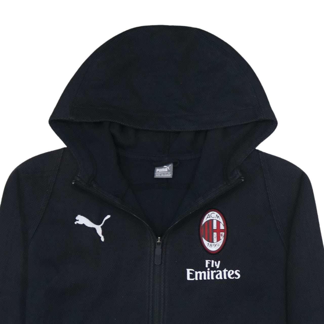 Puma Boys Black AC Milan Full Zip Hoodie 13-14 Years Football Sweatshirt