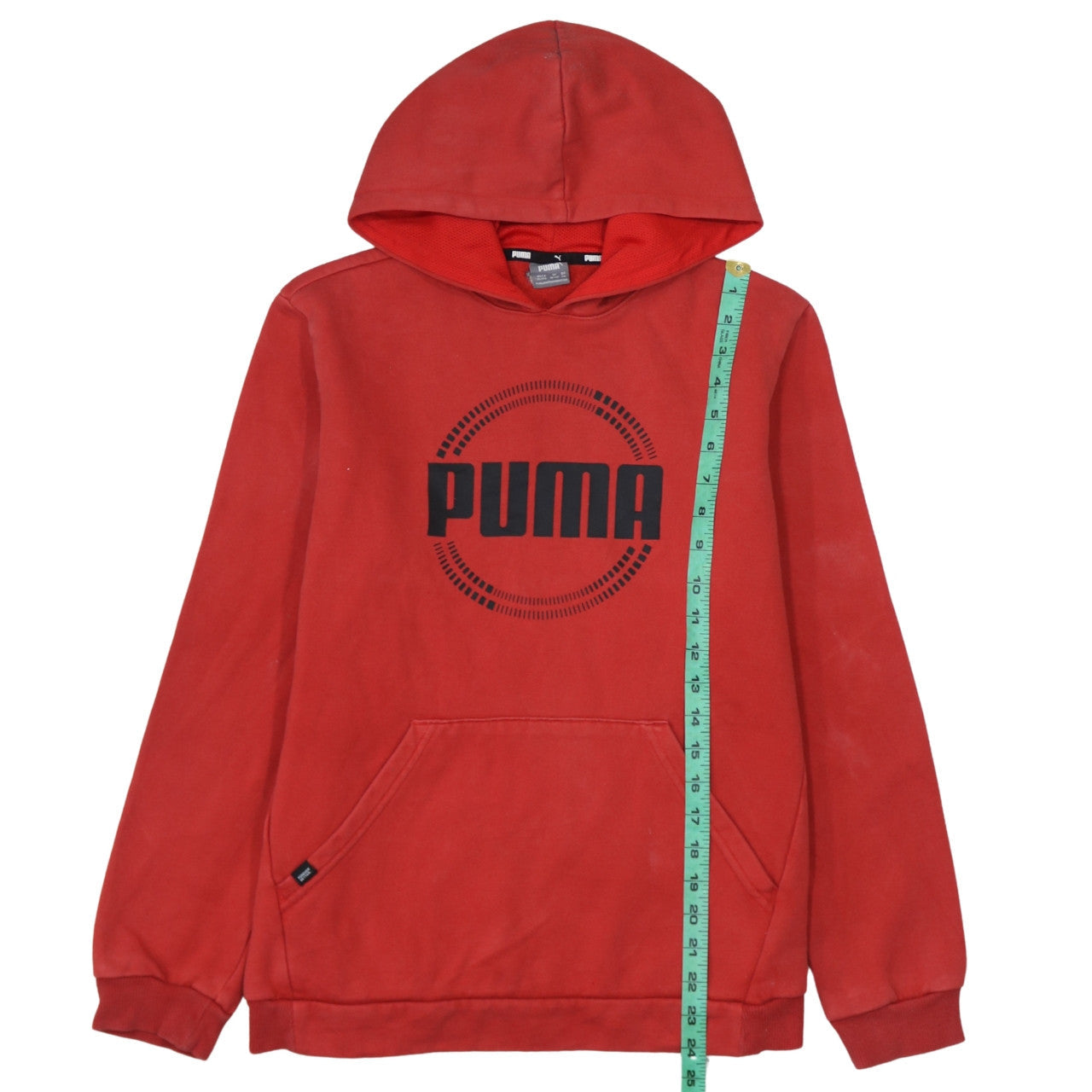 Puma Boys Red Pullover Hoodie 15-16 Years Fleece Graphic Print Sweatshirt