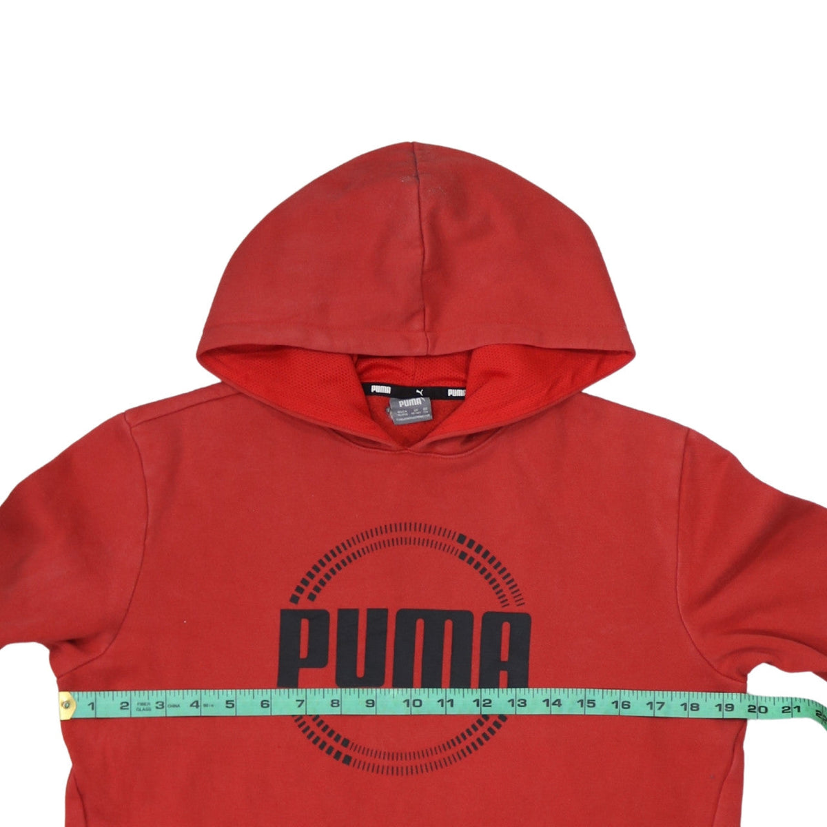Puma Boys Red Pullover Hoodie 15-16 Years Fleece Graphic Print Sweatshirt