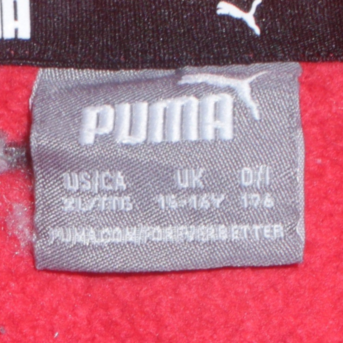 Puma Boys Red Pullover Hoodie 15-16 Years Fleece Graphic Print Sweatshirt
