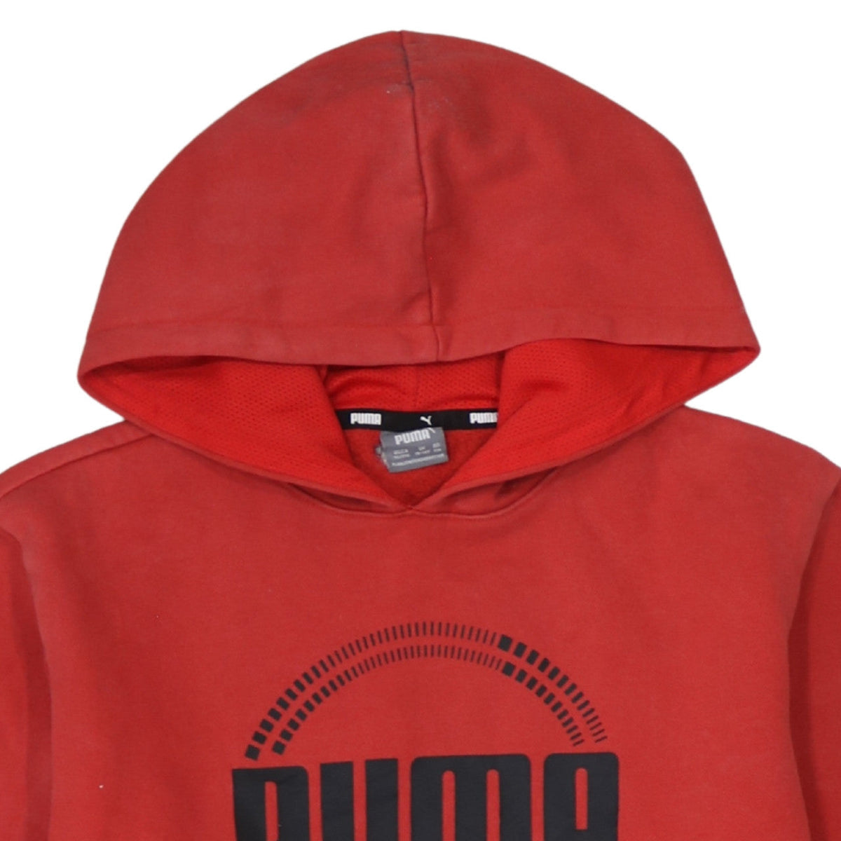 Puma Boys Red Pullover Hoodie 15-16 Years Fleece Graphic Print Sweatshirt