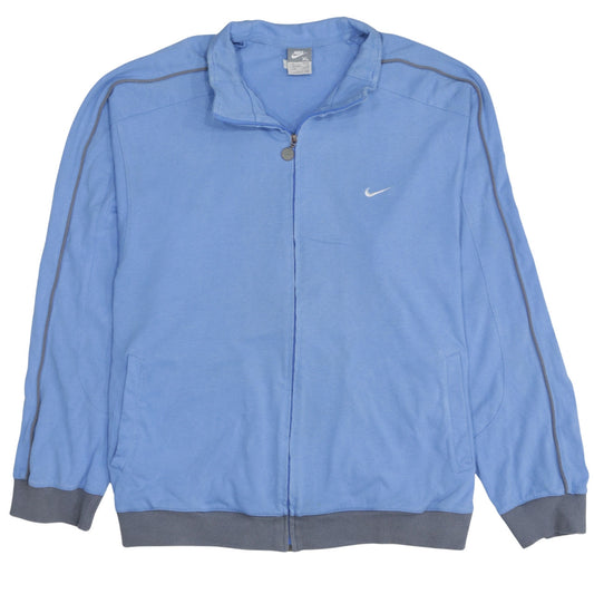Nike Men Blue XL Track Jacket Full Zip Cotton Blend