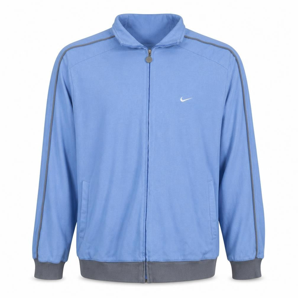 Nike Men Blue XL Track Jacket Full Zip Cotton Blend
