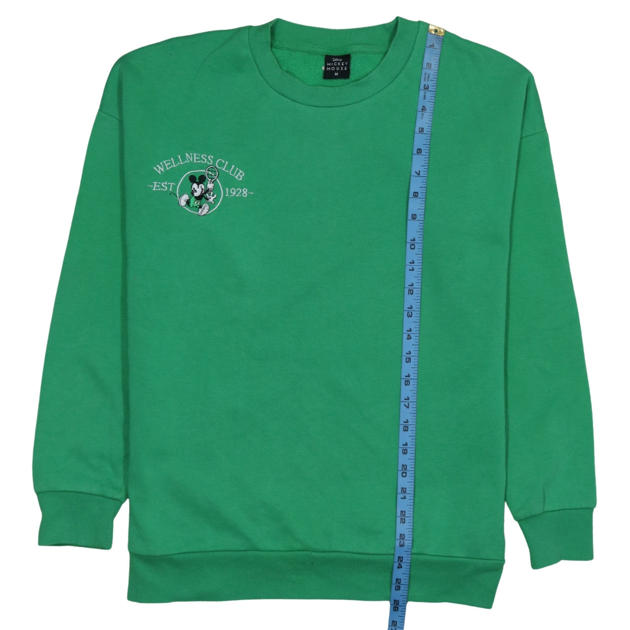 Disney Mickey Mouse Green Sweatshirt Womens M 12-14 Wellness Club