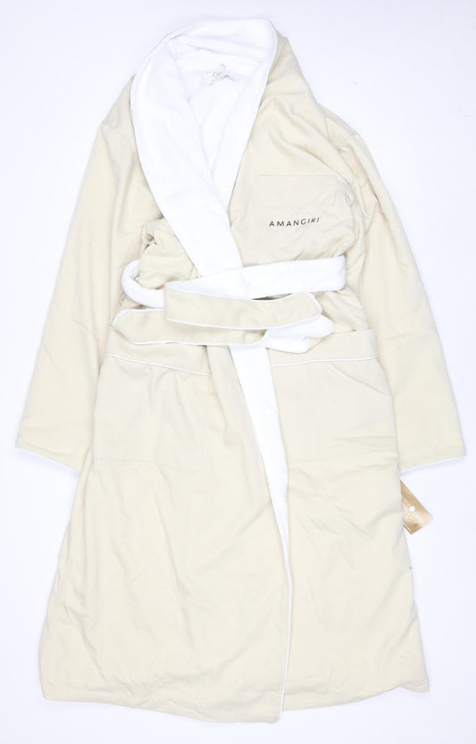 Monarch Cypress Women Beige Fleece Kimono Robe M