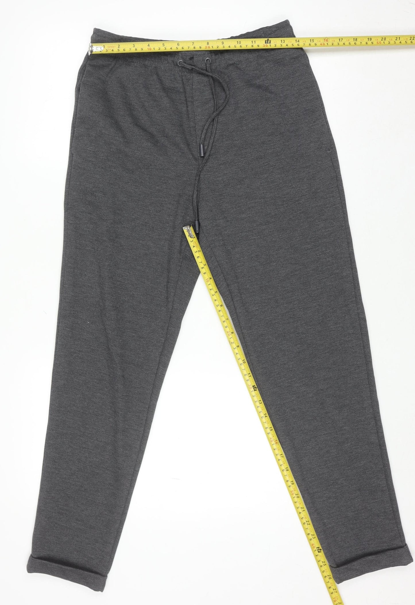 ZARA Men’s Grey Jogger Trousers Size S Elastic Waist Casual