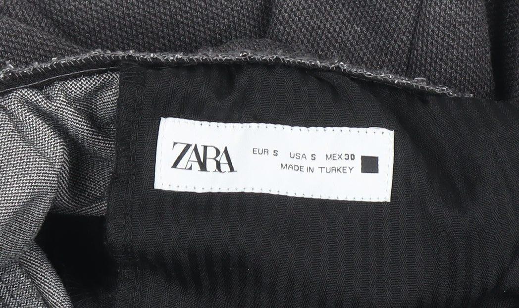 ZARA Men’s Grey Jogger Trousers Size S Elastic Waist Casual