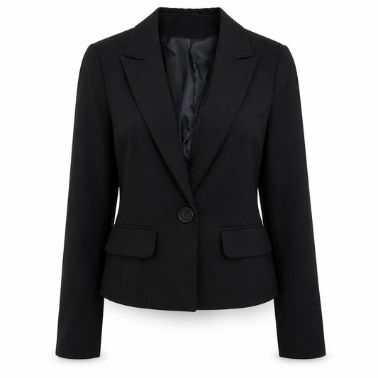 Jane Norman Women Black Blazer Size 12 Slim Fit Business Jacket