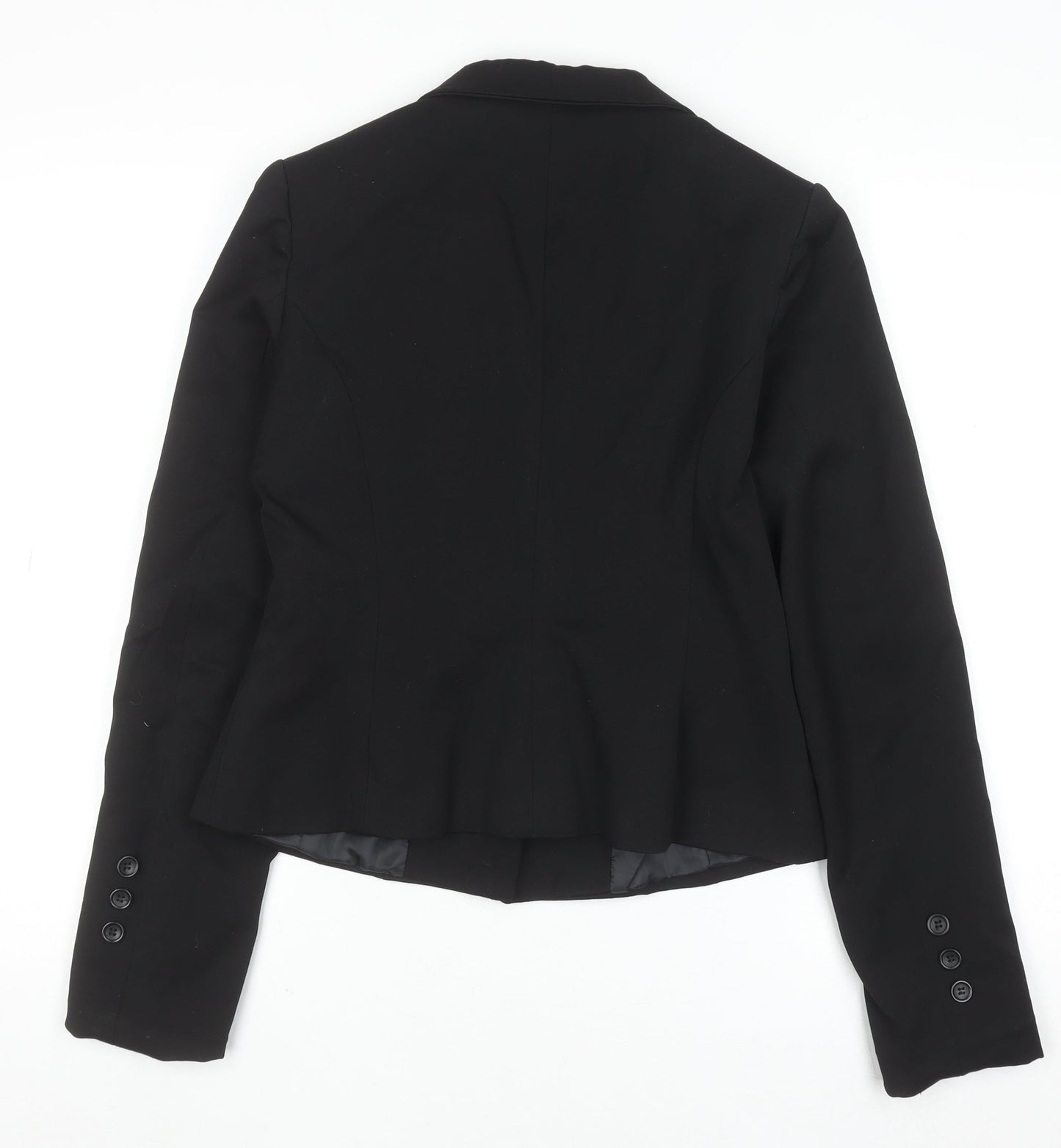 Jane Norman Women Black Blazer Size 12 Slim Fit Business Jacket