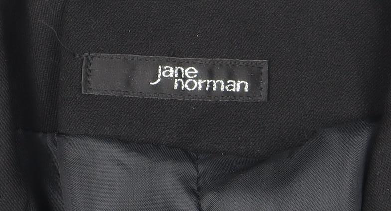 Jane Norman Women Black Blazer Size 12 Slim Fit Business Jacket