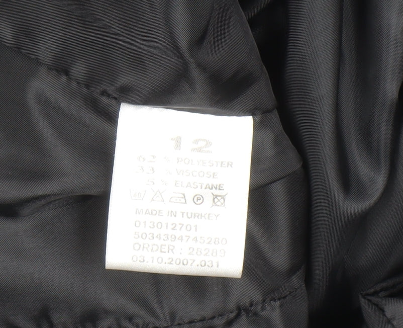 Jane Norman Women Black Blazer Size 12 Slim Fit Business Jacket