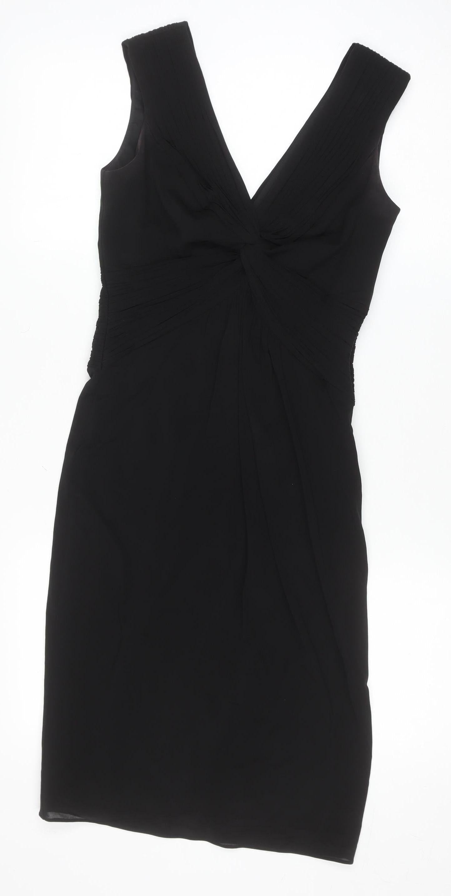 Coast Women’s Black Size 8 V-Neck Sleeveless Sheath Cocktail Dress