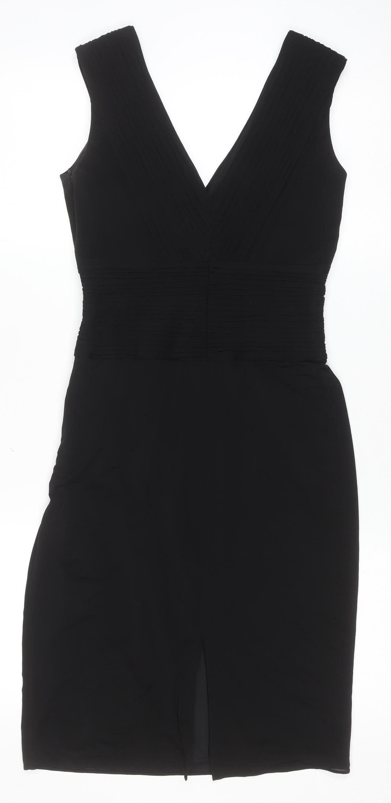 Coast Women’s Black Size 8 V-Neck Sleeveless Sheath Cocktail Dress