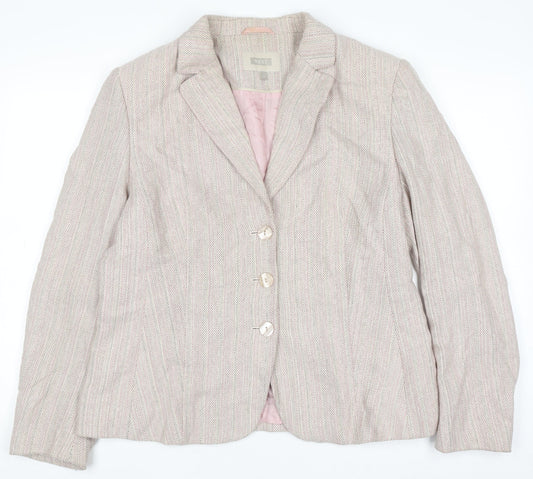 Next Women's Beige Wool Blend Blazer Jacket Size 20