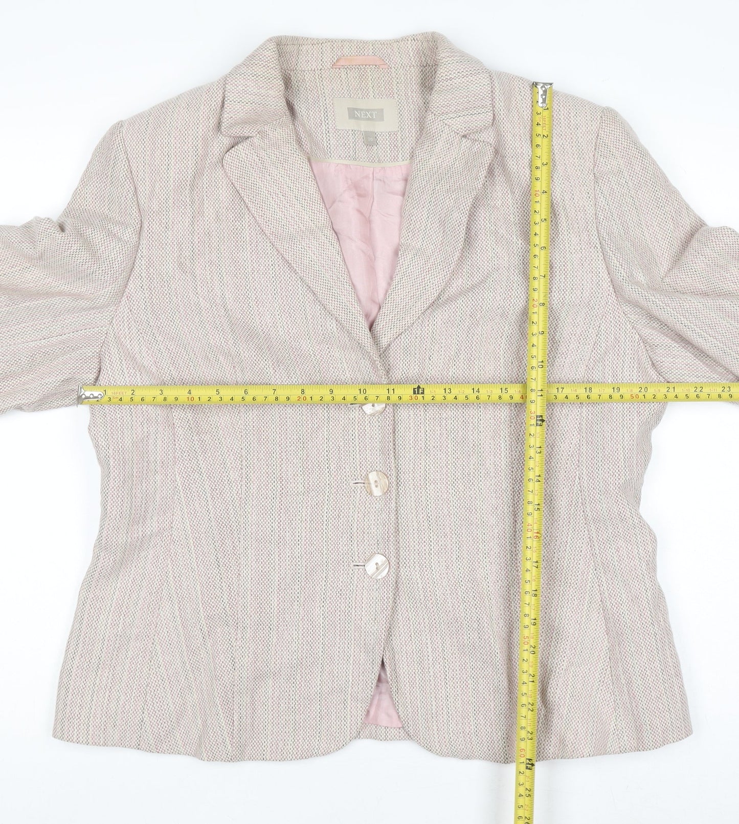 Next Women's Beige Wool Blend Blazer Jacket Size 20