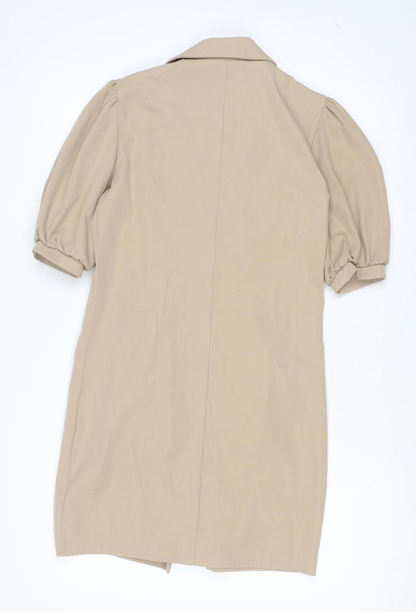 Boohoo Women's Beige Mid-Length Puff Sleeve Blazer UK 6