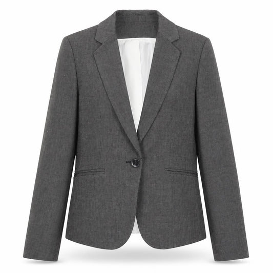 H&M Women Grey Blazer Jacket Size 8 Slim Fit Business Workwear