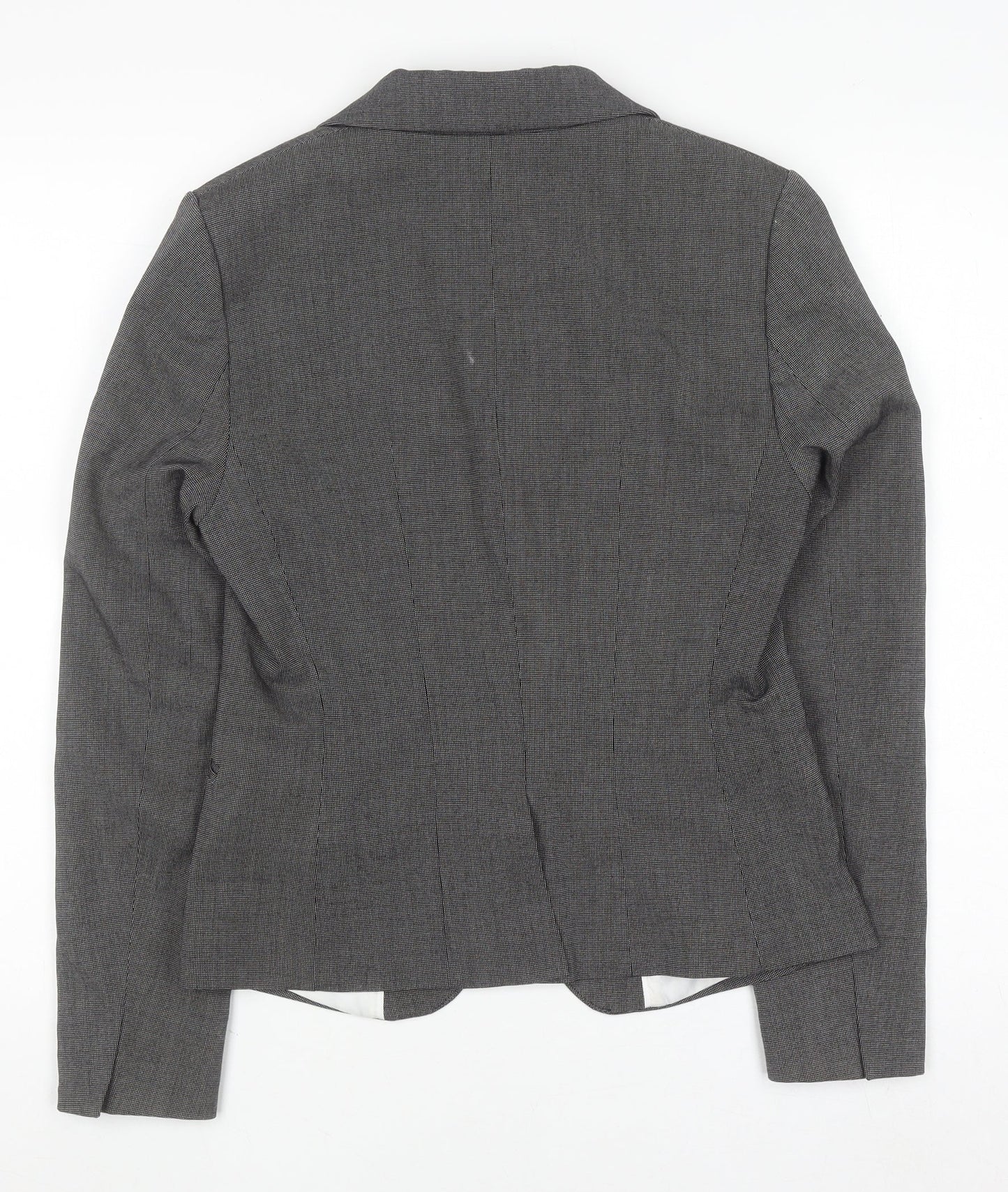 H&M Women Grey Blazer Jacket Size 8 Slim Fit Business Workwear