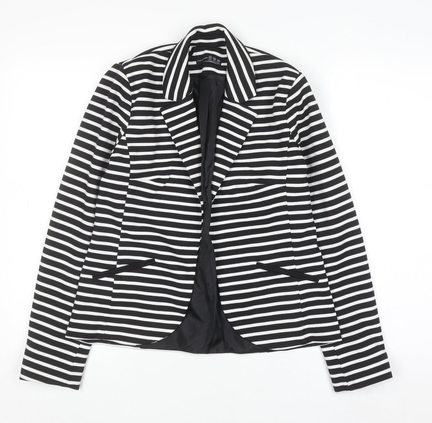 Atmosphere Women’s Black White Striped Blazer Size 10