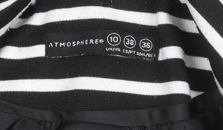 Atmosphere Women’s Black White Striped Blazer Size 10