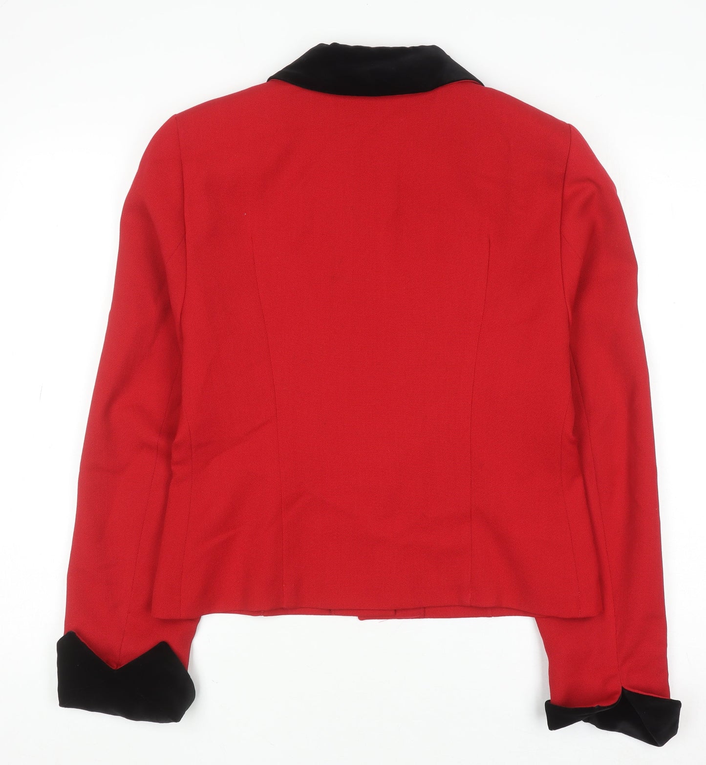 Pelikán Womens Red Wool Blend Velvet Collar Blazer Jacket Size 12