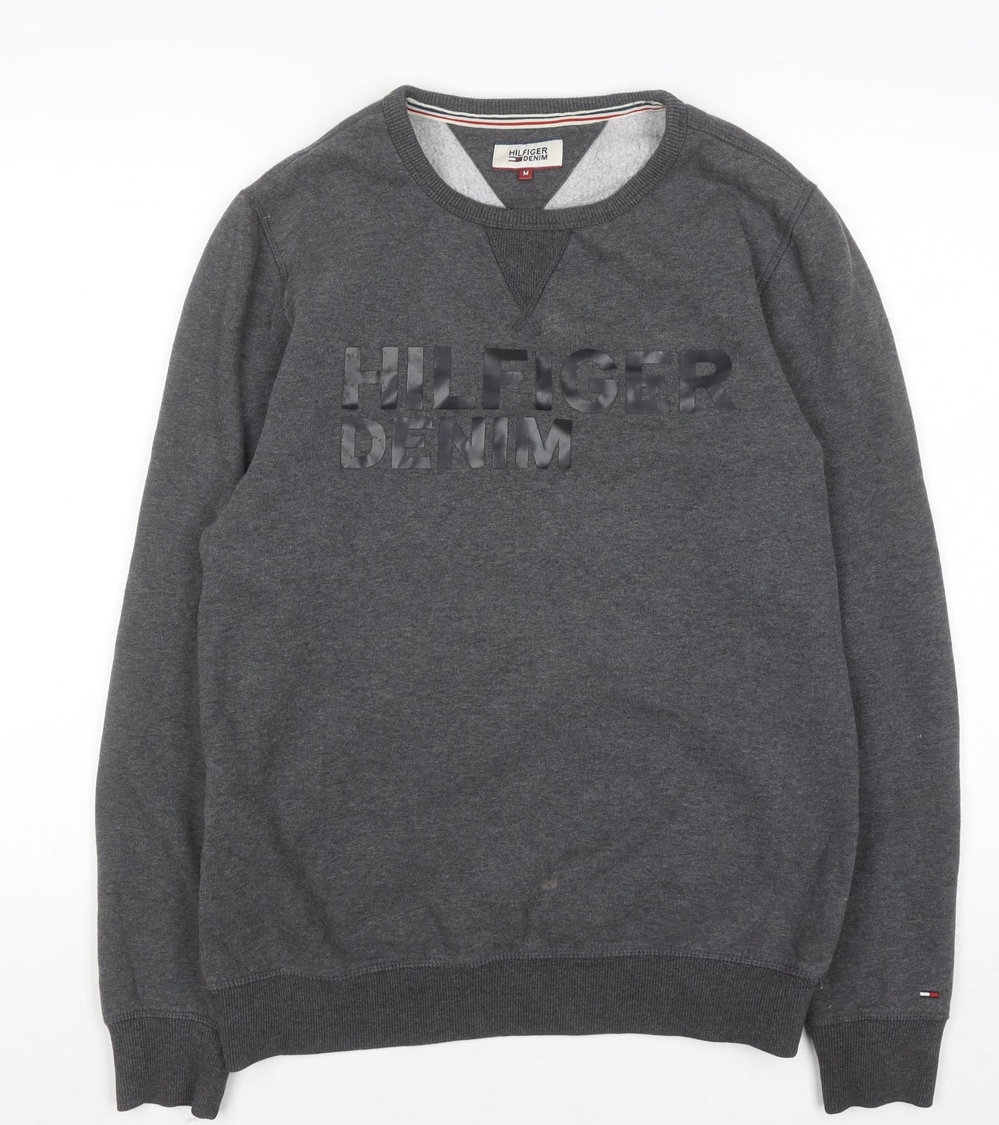 Tommy Hilfiger Denim Mens Grey Logo Crew Neck Sweatshirt Size M