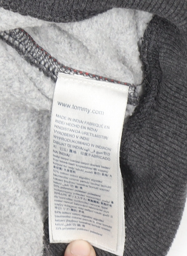 Tommy Hilfiger Denim Mens Grey Logo Crew Neck Sweatshirt Size M