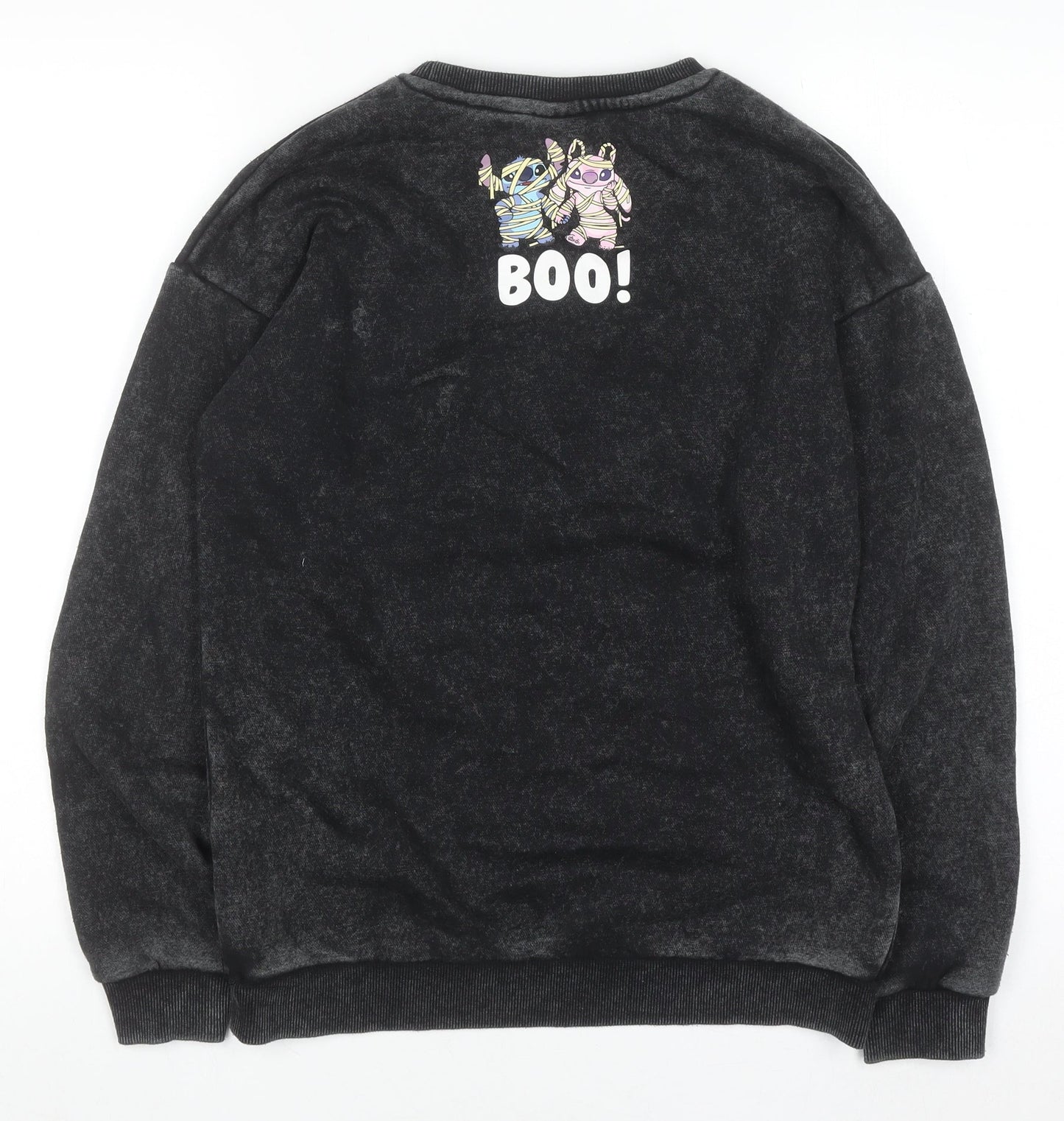 Primark Disney Stitch Boys Black Sweatshirt 12-13 Years Pullover Crew Neck