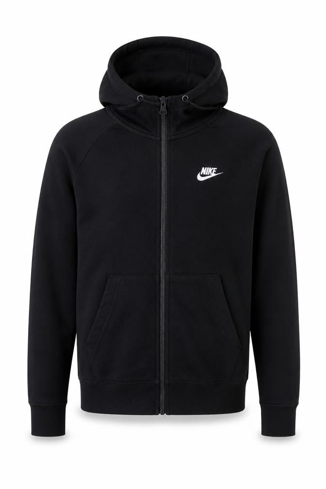 Nike Men's Black Small Full Zip Hoodie Fleece Sweatshirt