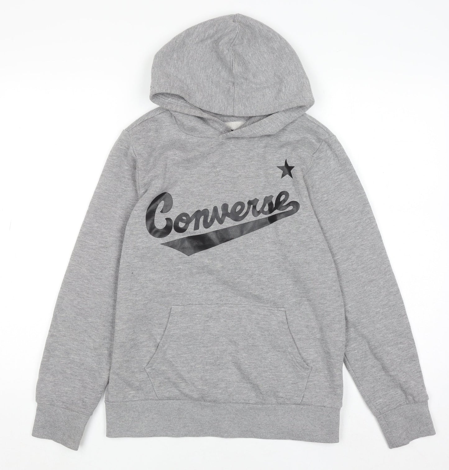 Converse Boys Grey Pullover Hoodie 12-13 Years Cotton Blend Fleece