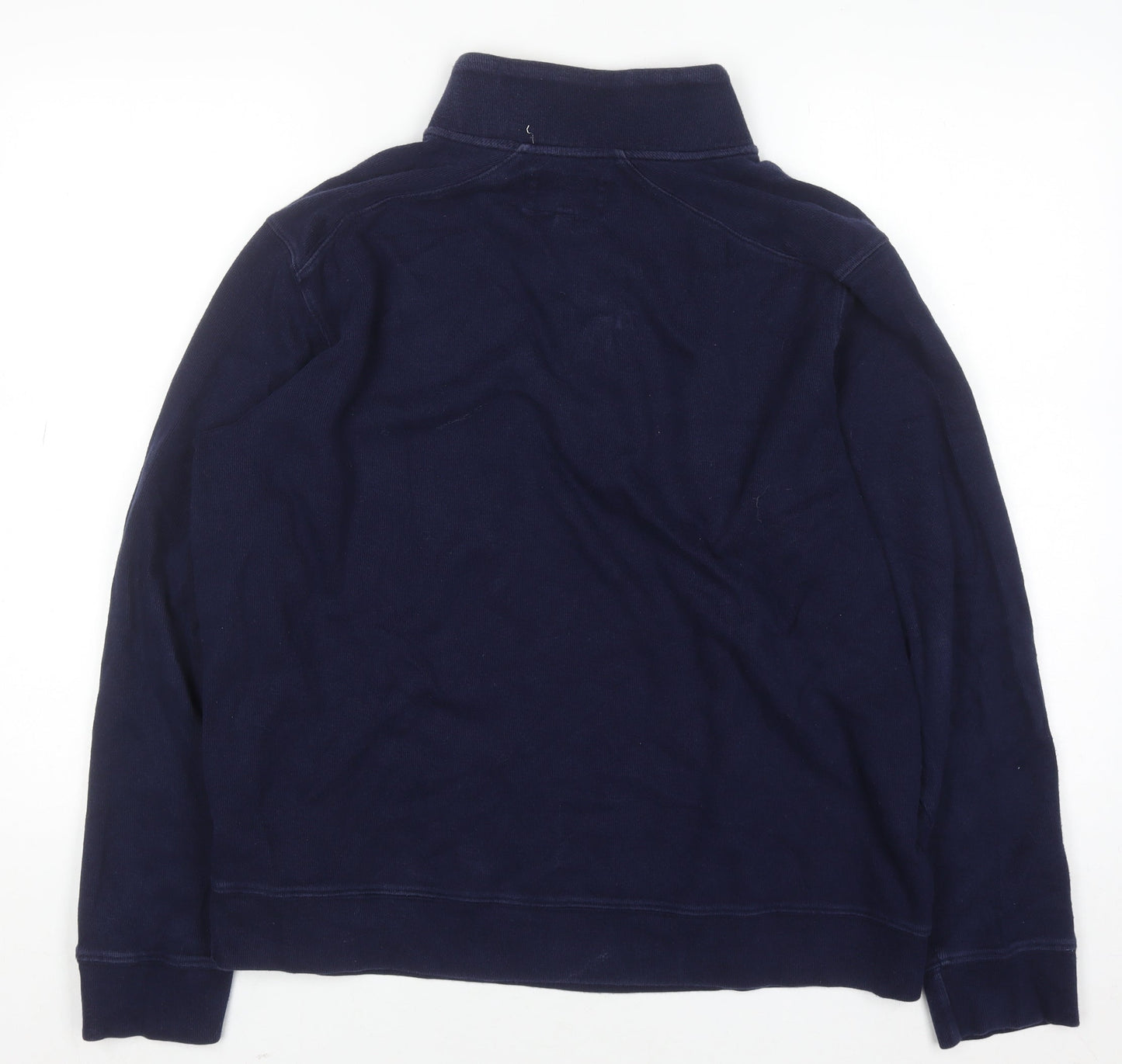 Stafford Men's Blue 1/4 Zip Cotton Sweatshirt - Size L