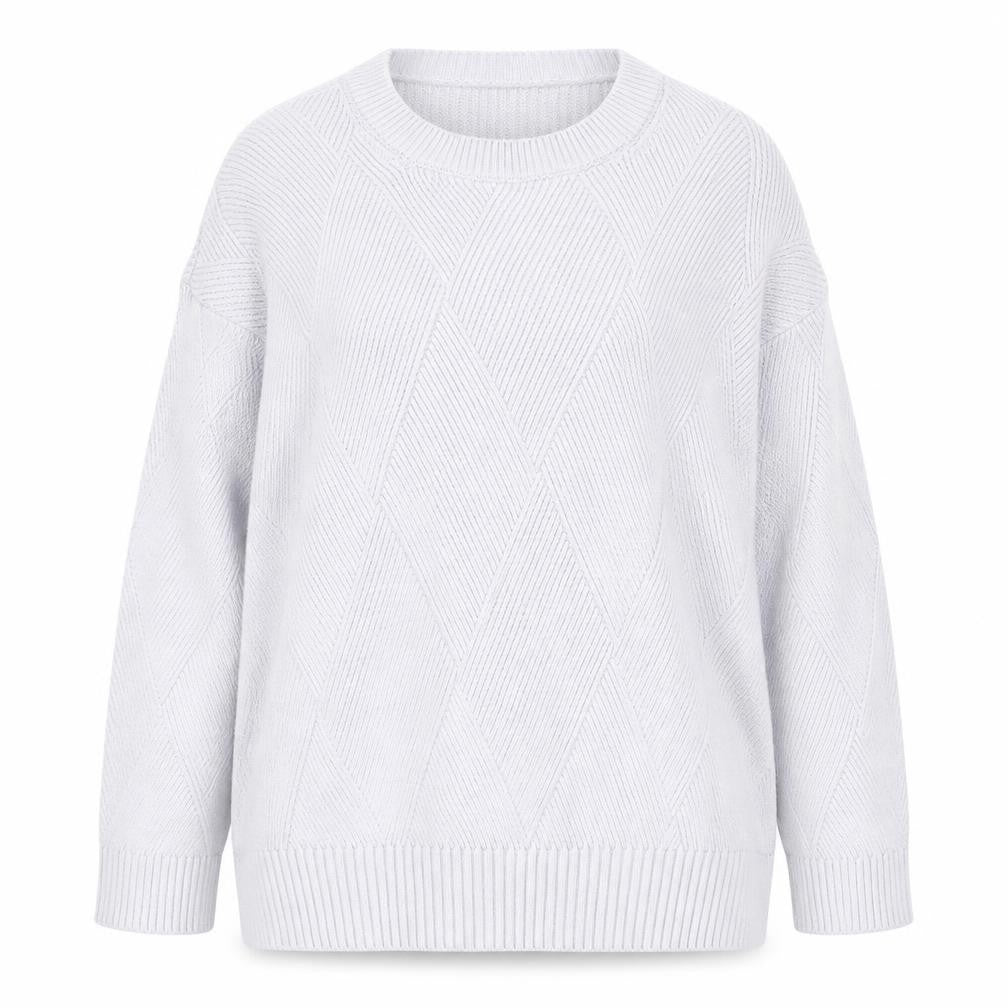 Marks & Spencer Women’s Pale Lilac Diamond Knit Cotton Jumper XL