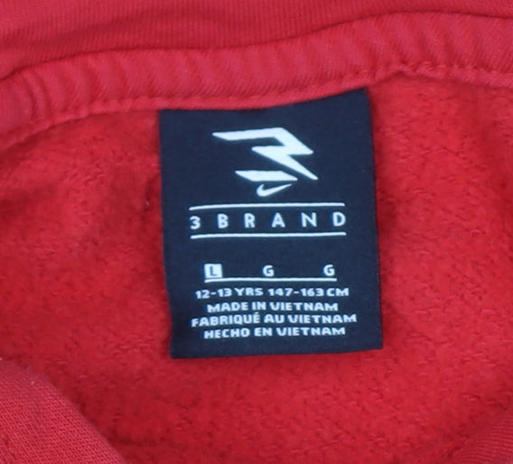 Nike 3Brand Boys Red Pullover Hoodie 12-13 Years Cotton Blend
