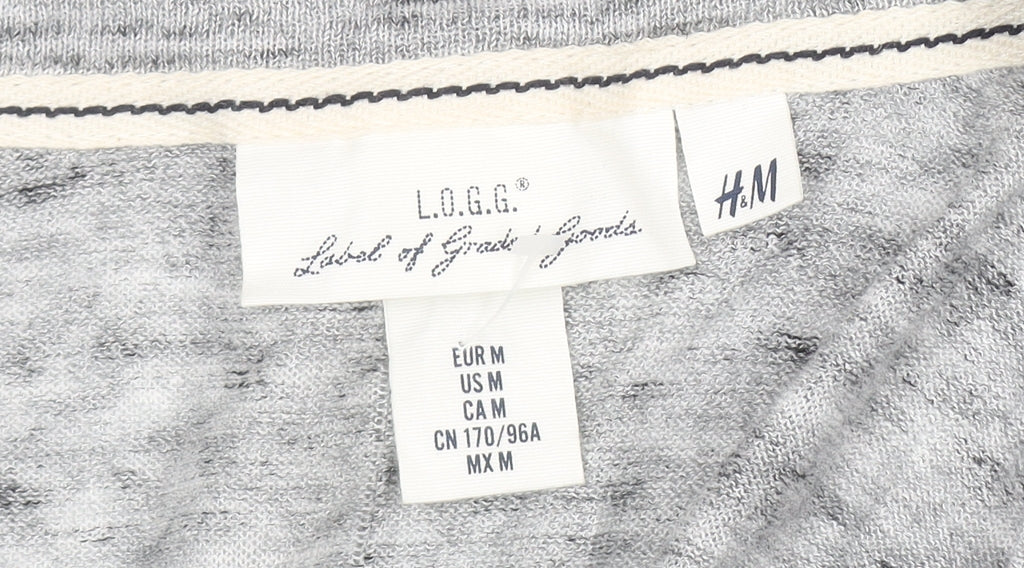 H&M Women Grey Button Knit Cardigan Size 12 V-Neck Lightweight