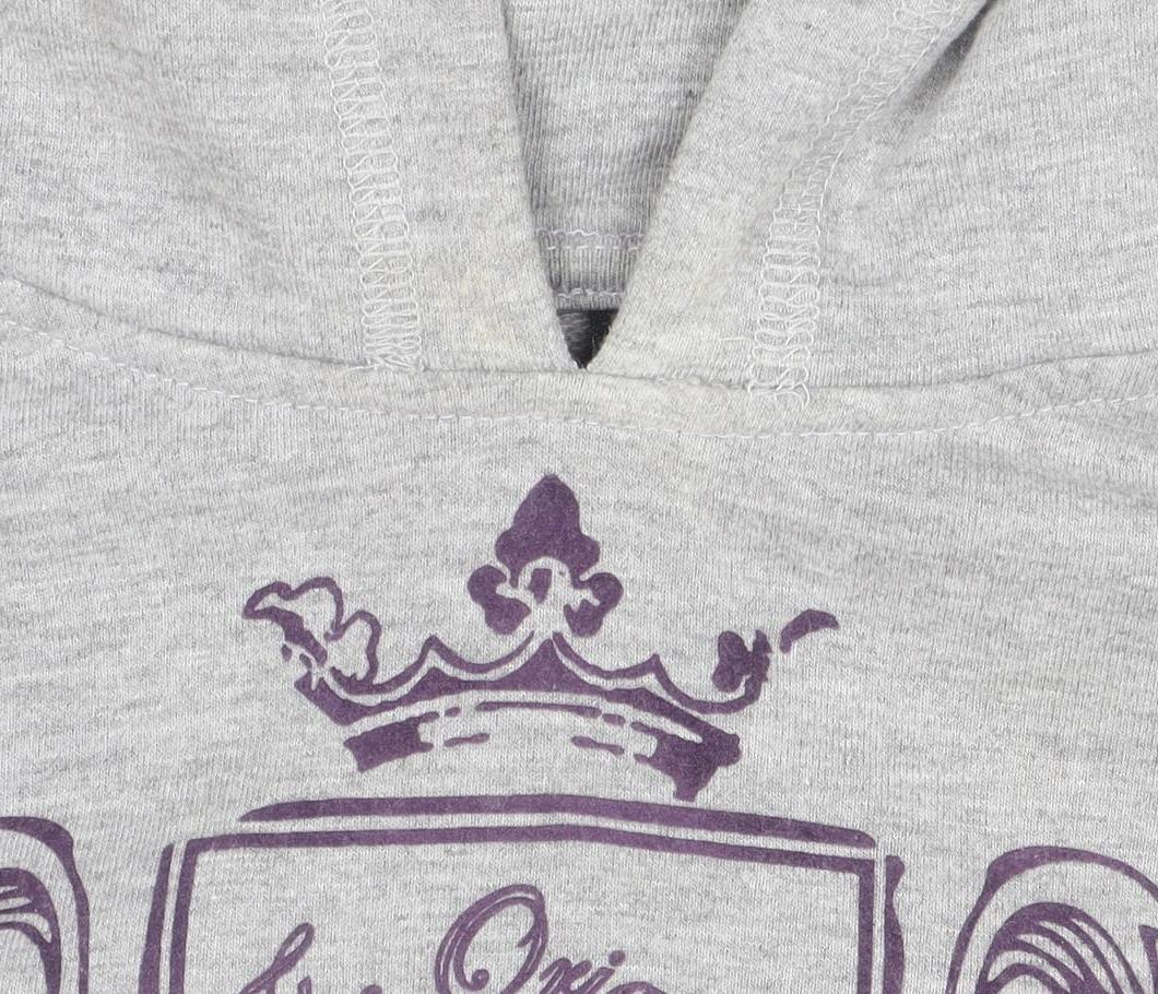 Lonsdale London Boys Grey Pullover Hoodie Size 8 Cotton Blend