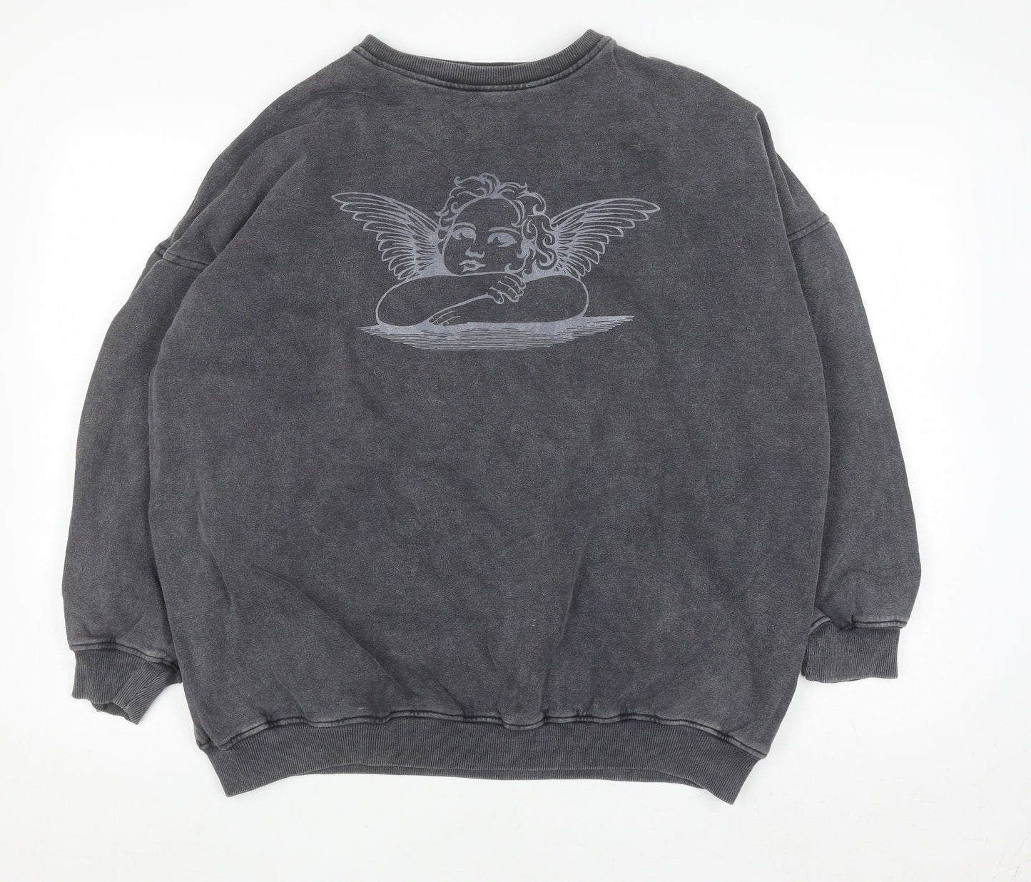 Motel Women’s Grey Angel Graphic Pullover Sweatshirt Size S